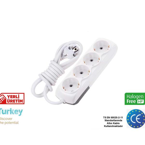 2-plug, 3-plug, 4-plug, 6-plug power strip dengan grounding